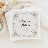 Whimsical eigenzinnige retro hand getekende boog b servet