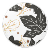 Whimsical Elegant Autumn Fall Leaves Acorns Keramische Knop (Voorkant)