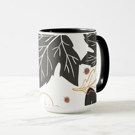Whimsical Elegant Autumn Fall Leaves Acorns Mok (Voorkant rechts)