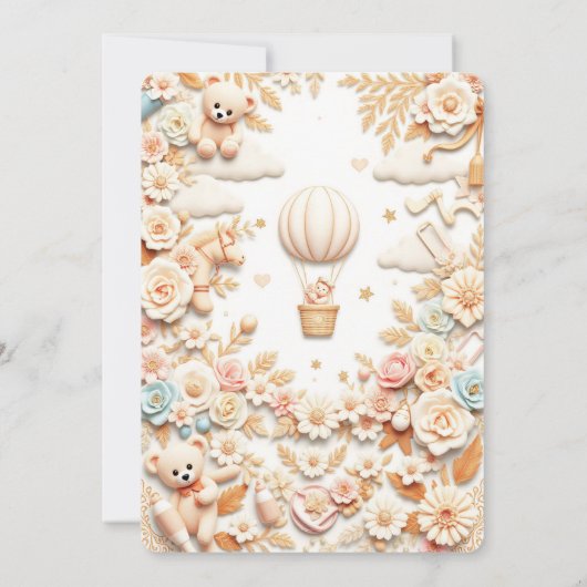 Whimsical & Elegant Baby shower Uitnodiging (Achterkant)