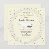 Whimsical Elegant Beluga Whale Baby shower Kaart (Voorkant / Achterkant)