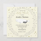 Whimsical Elegant Beluga Whale Baby shower Kaart (Voorkant)