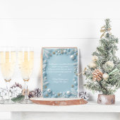 Whimsical Elegant Blauw & Wit Kerstgroet Feestdagenkaart