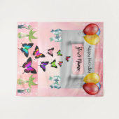 Whimsical Elegant Butterflies Shimmery Background Wandkleed (Voorkant (horizontaal))