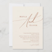 Whimsical Elegant Desert | Beige Weddenschap Kaart (Voorkant)