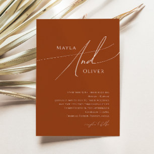 Whimsical Elegant Desert   Terracotta Wedding Kaart