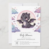 Whimsical Elegant Dragon Baby shower Kaart (Voorkant)