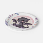Whimsical Elegant Dragon Baby shower Papieren Bordje (Gekanteld)