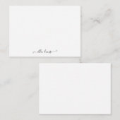 Whimsical Elegant Feminine Black Script Name Notitiekaartje (Voorkant / Achterkant)
