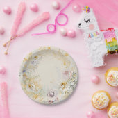 whimsical elegant floral baby shower papieren bordje (Feest)