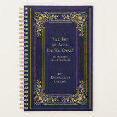 Whimsical  Elegant Goud & Blauw Boek Hoesje Planner (Voorkant)