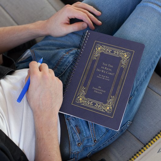 Whimsical  Elegant Goud & Blauw Boek Hoesje Planner