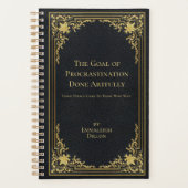 Whimsical  Elegant Goud & Zwart Boek Hoesje Planner (Voorkant)