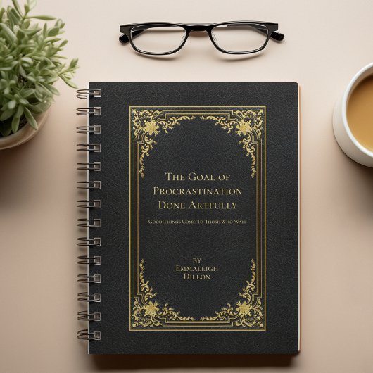 Whimsical  Elegant Goud & Zwart Boek Hoesje Planner