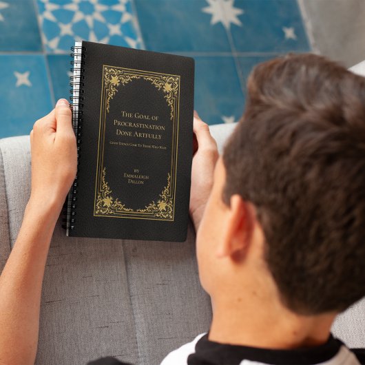 Whimsical  Elegant Goud & Zwart Boek Hoesje Planner