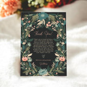 Whimsical Elegant Groen Roze Bloemen Baby shower Bedankkaart