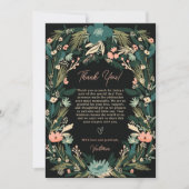 Whimsical Elegant Groen Roze Bloemen Baby shower Bedankkaart (Voorkant)