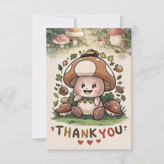 Whimsical Elegant Mushroom Bedankt Card (Voorkant)