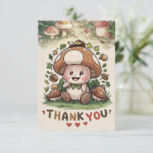 Whimsical Elegant Mushroom Bedankt Card (Staand voorkant)