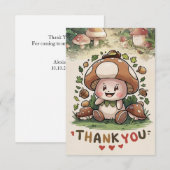 Whimsical Elegant Mushroom Bedankt Card (Voorkant / Achterkant)