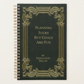 Whimsical  Elegant Olive Green Book Hoesje Planner (Voorkant)