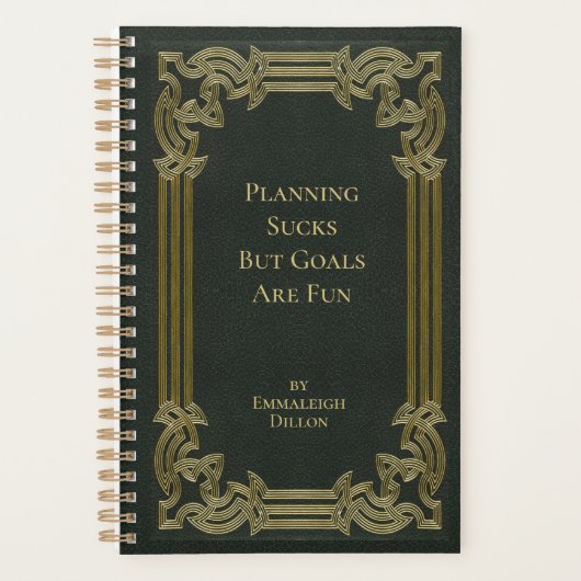 Whimsical Elegant Olive Green Book Hoesje Planner (Voorkant)