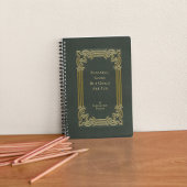 Whimsical  Elegant Olive Green Book Hoesje Planner