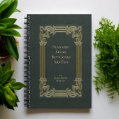 Whimsical  Elegant Olive Green Book Hoesje Planner