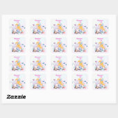 Whimsical Elegant Onder het Zee Blauwe Zeemeermin Vierkante Sticker (Vel)