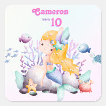 Whimsical Elegant Onder het Zee Blauwe Zeemeermin