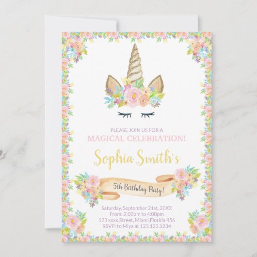 Whimsical & Elegant Party Uitnodigen Kaart (Voorkant)