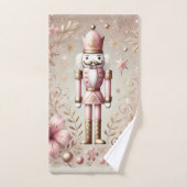 Whimsical Elegant Pink and Gold Pastel Nutcracker Bad Handdoek (Handdoek)