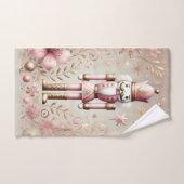 Whimsical Elegant Pink and Gold Pastel Nutcracker Bad Handdoek (Handdoek)