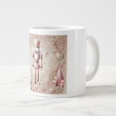 Whimsical Elegant Pink and Gold Pastel Nutcracker  Grote Koffiekop (Voorkant rechts)