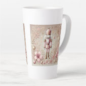 Whimsical Elegant Pink and Gold Pastel Nutcracker Latte Mok (Rechterhoek)