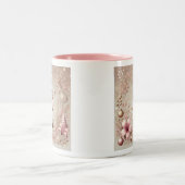 Whimsical Elegant Pink and Gold Pastel Nutcracker Tweekleurige Koffiemok (Center)