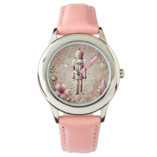 Whimsical Elegant Pink & Gold Pastel Nutcracker Horloge
