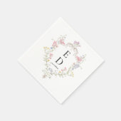 Whimsical Elegant Rococo Floral Crest Monogram Servet (Hoek)