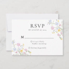 Whimsical Elegant Rococo Floral Crest Wedding RSVP Kaartje