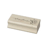 Whimsical Elegant Script Aangepaste Naam Lotus Blo Rubberstempel (Stempel)