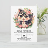 Whimsical Elegant Skunk Verjaardag Kaart (Staand voorkant)