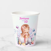 Whimsical Elegant Under the Sea Mermaid Papieren Bekers (Voorkant)