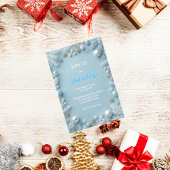 Whimsical Elegant Wit & Blauw Kerstmis Kaart