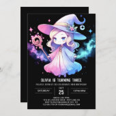 Whimsical Elegant Wizard Verjaardag Kaart (Voorkant / Achterkant)