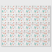 Whimsical Elegante Kerst bleke kleuren Cadeaupapier (Vlak)