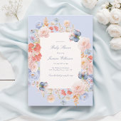 Whimsical elegante pastel Floral Baby shower Kaart