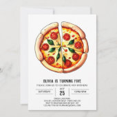 Whimsical elegante pizza verjaardag kaart (Voorkant)