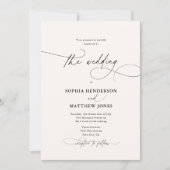 Whimsical Elegante QR-code Witte Ivoor Huwelijk Kaart (Voorkant)