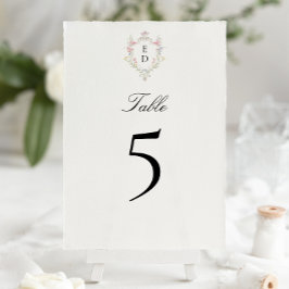 Whimsical Elegante Rococo Bloemenkroon Monogram Kaart