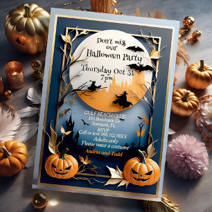 Whimsical elegante spookachtige Halloween uitnodig Kaart